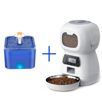 Smart Automatic Cat Feeder and Dog Dry Food Dispenser with Integrated 2L Water Fountain and Tuya Wi-Fi Connectivity