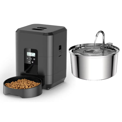 Smart Automatic Cat Feeder and Dog Dry Food Dispenser with Integrated 2L Water Fountain and Tuya Wi-Fi Connectivity