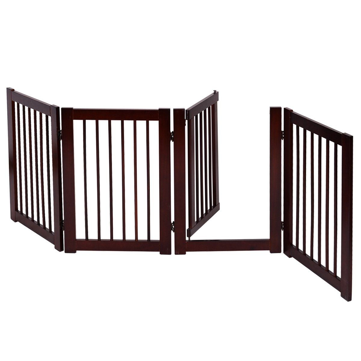 Puerta Plegable de Madera para Mascotas - Barrera de Seguridad de 4 Piezas (203 x 76 x 1.8 cm)