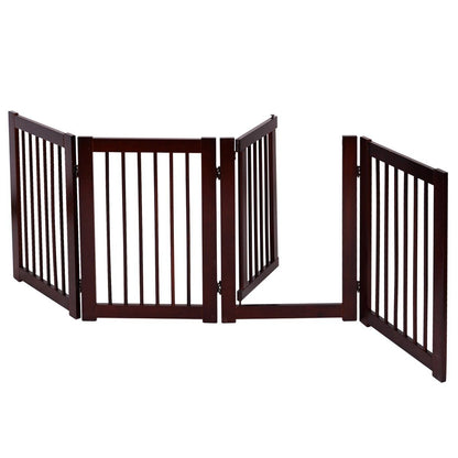 Puerta Plegable de Madera para Mascotas - Barrera de Seguridad de 4 Piezas (203 x 76 x 1.8 cm)