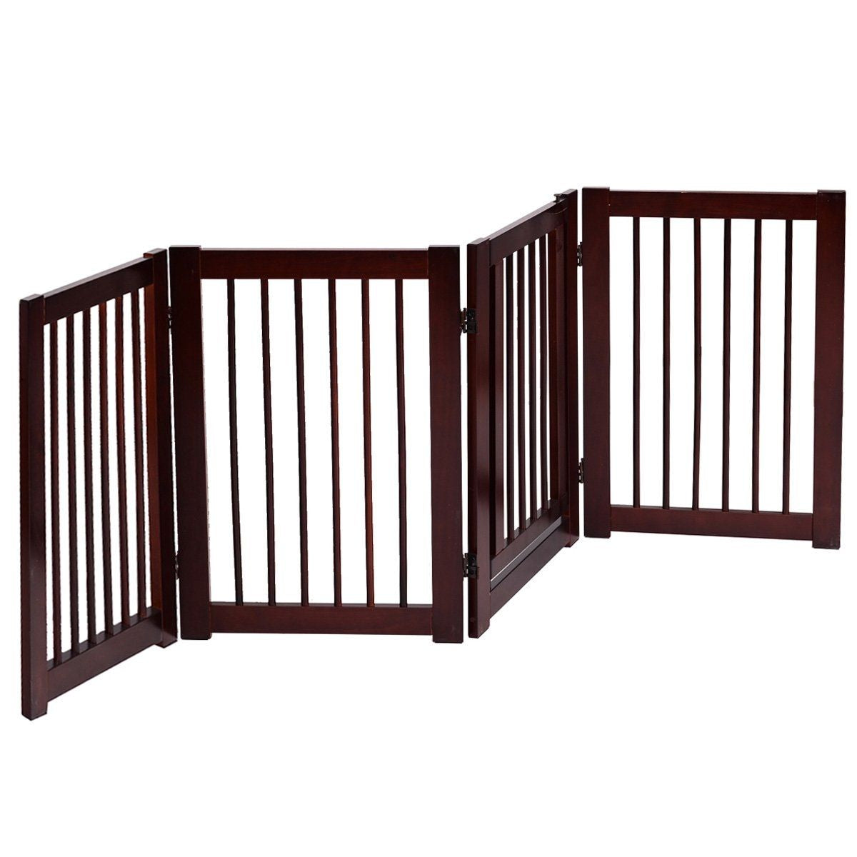 Puerta Plegable de Madera para Mascotas - Barrera de Seguridad de 4 Piezas (203 x 76 x 1.8 cm)