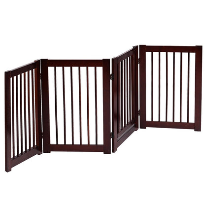 Puerta Plegable de Madera para Mascotas - Barrera de Seguridad de 4 Piezas (203 x 76 x 1.8 cm)