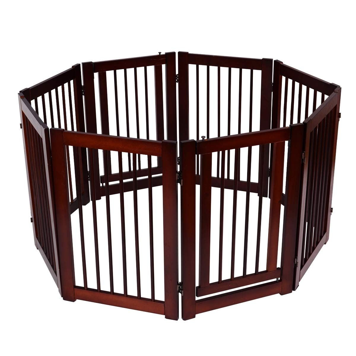 Puerta Plegable de Madera para Mascotas - Barrera de Seguridad de 4 Piezas (203 x 76 x 1.8 cm)