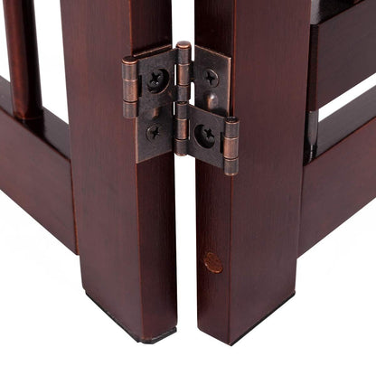 Puerta Plegable de Madera para Mascotas - Barrera de Seguridad de 4 Piezas (203 x 76 x 1.8 cm)